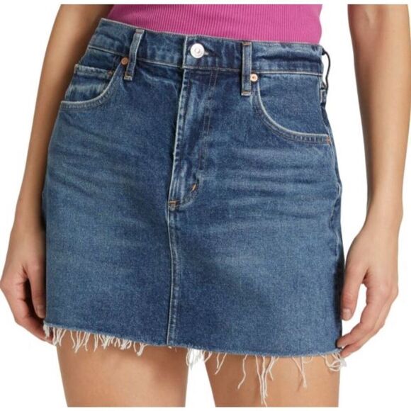 Citizens of Humanity Women's Mini Jean Skirt Plus Size 32W Blue Casual - Picture 2 of 10